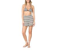 Goldenpoint Donna Copricostume Estivo Allure - Shorts con Elastico in Vita e Spacchetti Laterali in Tessuto a Rete Intrecciata con Motivo Geometrico Taglia XS Colore Nero
