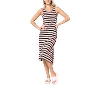 Goldenpoint Donna Copricostume Estivo Deauville - Abito Lungo Smanicato con Lunghezza al Polpaccio in Fantasia a Righe Taglia S Colore Rosa e Nero