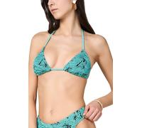 Goldenpoint Donna Costume da Bagno Crinkle Ipanema - Parte Alta del Bikini - Triangolo Scorrevole Doppiato con Lavorazione Arricciata Fantasia Esotica Taglia L Colore Marrone