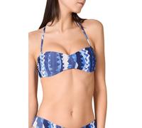 Goldenpoint Donna Costume da Bagno Sea Symphony - Parte Alta del Bikini - Fascia Imbottita con Spalline Removibili in Microfibra Fantasia Geometrica Taglia 1B Colore Blu
