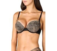 Goldenpoint Donna Intimo - Parte Alta del Completo Intimo - Push Up con Ferretto Circe Boudoir con Spalline Regolabili Taglia 4 Colore Nero