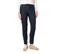 Goldenpoint Donna Jeans Slim Straight con Vita Media con Tasche Bottone e Zip a Scomparsa in Cotone Elasticizzato Taglia S Colore Blu Scuro
