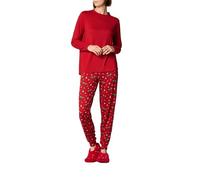Goldenpoint Donna Pigiama Set Stampa Christmas Dino, Colore Rosso, Taglia L