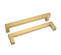 goldenwarm 1 Maniglie per armadi da cucina, maniglie dorate, 192 mm, distanza tra i fori per mobili, maniglie in ottone spazzolato, maniglie per la cameretta dei bambini