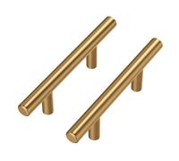 Goldenwarm 20 Pezzi Maniglie Cucina Maniglie Armadio Oro Maniglie per Mobili Ottone -LS201GD76 Maniglie Cassetti Maniglie Acciaio Inox Maniglie Porte Interne Maniglie Bagno Distanza dei Fori 76mm