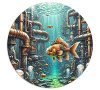 Goldfish 1000 Pezzi Puzzle Giochi Di Puzzle Cute Pets Puzzle Circolare Giochi Intellettuali Per Adulti E Bambini Puzzle Arte Regali Decorativi Per Bambini (67.5x67.5cm)