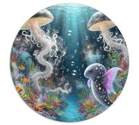 Goldfish 1000 Pezzi Puzzle Giochi Di Puzzle Cute Pets Puzzle Circolare Puzzle Classico Puzzle Creativo Giocattolo Antistress Gioco Di Sfida Creativa Unica (67.5x67.5cm)