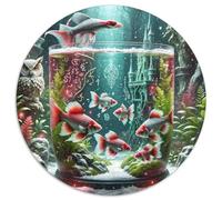 Goldfish 1000 Pezzi Puzzle Giochi Di Puzzle Cute Pets Puzzle Rotondo Puzzle Classico Puzzle Arte Regalo Famiglia (67.5x67.5cm)