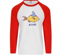 Goldfish Atitude Great White Shark Wannabe Uomo L/S Baseball T-Shirt