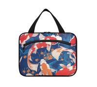 Goldfish Lucky Japanese Hanging Makeup Custodia da viaggio con gancio, borsa da barba compatta di design per gli uomini per gli elementi essenziali da viaggio bolsos para Hombre L