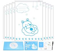 GOLDGE 10 Bustine Corredino Neonato Ospedale Sacchetti Cambio per Nascita, Buste Trasparenti con Cursore, Sigillate PE Glassato 34 * 24 cm