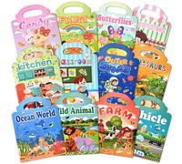 GOLDGE 12 adesivi a libro 3D riutilizzabili con 600 adesivi per bambini, adesivi portatili, per bambini a partire dai 2 anni, adatti per ragazzi e ragazze, regalo di compleanno, accessorio per feste