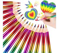 GOLDGE 16 matite colorate arcobaleno per l'inizio della scuola | Matite colorate 4 in 1 per dipingere e disegnare, regali di compleanno per bambini, regali per gli ospiti, scuola e fai da te