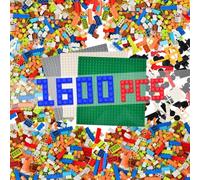 GOLDGE 1600 Pezzi Mattoncini Costruzioni Classiche, 1.6KG, 18 Forme | Mattoncini Classici Sono Compatibili con Tutte le Principali Marche, Comprese Porte, Finestre, Ruote, Reglo per Bambini