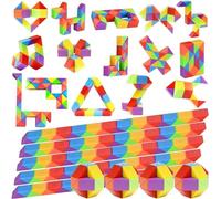 GOLDGE 24 pezzi serpente magico, mini magia serpente cubo, puzzle cubo bambino puzzle, mini twist puzzle giocattolo per bambini e adulti, giocattoli arcobaleno, idee regalo compleanno bambini