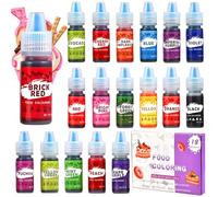 GOLDGE Coloranti Alimentari a 18 Colori, Colorante Alimentare Gel Colorante commestibile per Cuocere Torte, Macaron, Glassa, Fondente, Biscotti, Ciambelle (6ML*18)