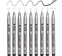 GOLDGE Fineliner Penne, Nero Pigment Liner Micro Penne da Disegno per Schizzi, Pigmento Pennarelli Disegno Redazione Ufficio Documenti Comic Manga Scrapbooking e Scuola Utilizzando