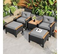 GoldiCoo Daybed Outdoor resistente alle intemperie, letto matrimoniale per 2 persone, lettino da giardino, isola solare, conchiglia da giardino, sedia da giardino in rattan