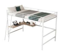 GoldiCoo Letto a soppalco 90x200 metallo con scrivania per bambini giovani adulti - scala