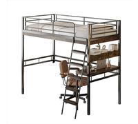 GoldiCoo Letto a soppalco 90x200 metallo con scrivania per bambini giovani adulti - scaletta, scaffale