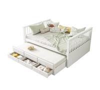 Goldicoo Letto giornaliero allungabile, 140 x 200 cm, con letto estraibile 90 x 190 cm, divano letto, letto per bambini, letto singolo, legno