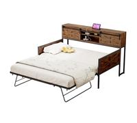 Goldicoo Letto giornaliero allungabile, 90 x 200 cm, in legno con letto estraibile, 90 x 190 cm, divano letto, letto per bambini, letto singolo, letto in legno