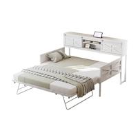 Goldicoo Letto giornaliero allungabile, 90 x 200 cm, in legno con letto estraibile, 90 x 190 cm, divano letto, letto per bambini, letto singolo, letto in legno