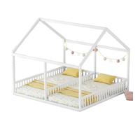 Goldicoo Montessori Letto Matrimoniale 90X200 per 2 Bambini - Lettino con protezione anti-caduta e rete a doghe