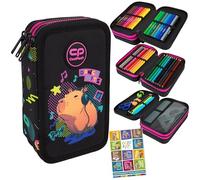 Goldkids - Astuccio a 3 scomparti - Astuccio per ragazze e ragazzi - Astuccio a 3 scomparti - Astuccio imbottito per studenti e compiti a casa - Motivo Capybara