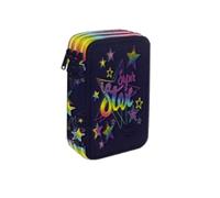 Goldkids - Astuccio a 3 scomparti - Astuccio per ragazze e ragazzi - Astuccio a 3 scomparti - Astuccio imbottito a forma di stella