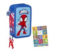 Goldkids - Astuccio a 3 scomparti - Astuccio per ragazze e ragazzi - Astuccio a 3 scomparti - Astuccio imbottito per studenti e compiti - Spider-Man