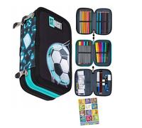 Goldkids - Astuccio a 3 scomparti - Astuccio per ragazze e ragazzi - Astuccio a 3 scomparti - Astuccio imbottito per la scuola e il quaderno dei compiti a casa, Palla, 3-fähig, Astuccio