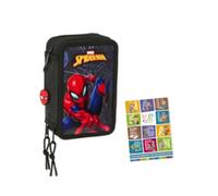Goldkids - Astuccio a 3 scomparti - Astuccio per ragazze e ragazzi - Astuccio a 3 scomparti - Astuccio imbottito per studenti e compiti - Spiderman