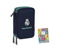 Goldkids - Astuccio a 3 scomparti - Astuccio per ragazze e ragazzi - Astuccio a 3 scomparti - Astuccio imbottito per studenti e compiti - Real Madryt