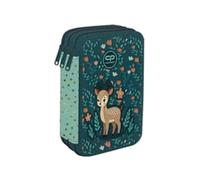 Goldkids - Astuccio a 3 scomparti - Astuccio per ragazze e ragazzi - Astuccio a 3 scomparti - Astuccio imbottito - Motivo cervo