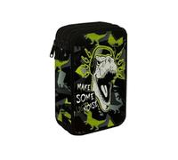 Goldkids - Astuccio a 3 scomparti - Astuccio per ragazze e ragazzi - Astuccio a 3 scomparti - Astuccio per studenti - Motivo dinosauro