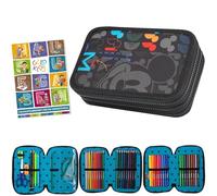 Goldkids - Astuccio a 3 scomparti - Astuccio per ragazze e ragazzi - Astuccio a 3 scomparti - Astuccio per studenti - Astuccio e quaderno per i compiti a casa, Mickey, xl, Classico