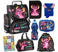 Goldkids - Zaino per la scuola per ragazzi - zaino per la scuola per donne e ragazze con astuccio, borsa per scarpe e quaderno per i compiti a casa - motivo Lilo e Stitch, Set da 8, 1-3 Klasse,