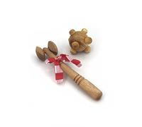 GoldleafKing Massaggiatore per corpo e viso, in legno duro originale, 2 pezzi, piccolo e originale, per uomini e donne e massaggiatore a mano, testa a punta, massaggiatore