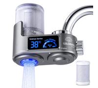GOLDMAN SERVICE Filtro dell'acqua per rubinetto con display digitale, indicatore della temperatura in tempo reale, filtro di ricambio incluso e 6 adattatori universali