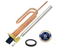 GOLDMAN SERVICE Resistenza Curva Termo Elettrico Flange + Anodo Magnesio + Guarnizione Gomma + Vite Fissaggio Kit Ricambio Scaldabagno Compatibile con tutte le principali marche (2000W)