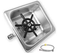 GOLDMAN SERVICE | Risciacquatore automatico ad alta pressione per lavello da cucina - Detergente professionale per vetro con vaso quadrato in acciaio inox, dimensioni: 17 x 16 cm