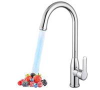 GOLDMAN SERVICE | Rubinetto Cucina Inox Girevole 360°, Miscelatore Alta Pressione per Acqua Calda e Fredda, Design Moderno, Fontana Lavello Cucina, Rubinetto Resistente e Funzionale.