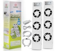GOLDMAN SERVICE | Ventilatore per radiatore intelligente - Set doppio | Termostato automatico, silenzioso, basso consumo 3,6 W | Distribuzione rapida del calore per radiatore di riscaldamento