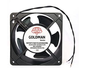GOLDMAN SERVICE | Ventola di raffreddamento assiale 120 x 120 x 38 mm, Per il raffreddamento di macchine e la circolazione dell'aria (23W)