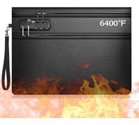 GoldOars Borsa Portadocumenti Ignifuga con Serratura 35 * 26cm Cartella Ignifuga Impermeabile per Documenti Contanti, Passaporto, Gioielli