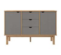 Goldonion Credenza OTTA Marrone e Grigio 113,5x43x73 cm in Legno di Pino