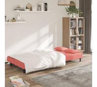 Goldonion Divano Letto 2 Posti Rosa Velluto con 2 Cuscini | Struttura in legno, Trasformabile in Letto Singolo, Gommapiuma, Carico Max 110 kg per Posto