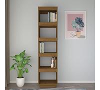 Goldonion Libreria Divisorio Legno Massello Pino 40x35x167 cm Marrone Ambra | Scaffale per libri e riviste, mobile versatile per corridoio, facile da pulire, fissaggio a parete incluso