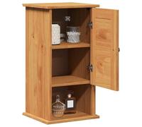 Goldonion Mobile da Bagno VIGO Marrone e Marrone 37 x 34 x 71,5 cm | Legno massello di mango e pino, 3 ripiani, 1 porta, montaggio a parete, per bagni piccoli